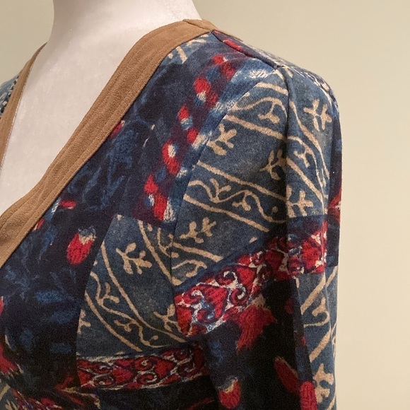 Lauren Ralph Lauren Faux Suede Patchwork Shirt Dress - Picture 5 of 11